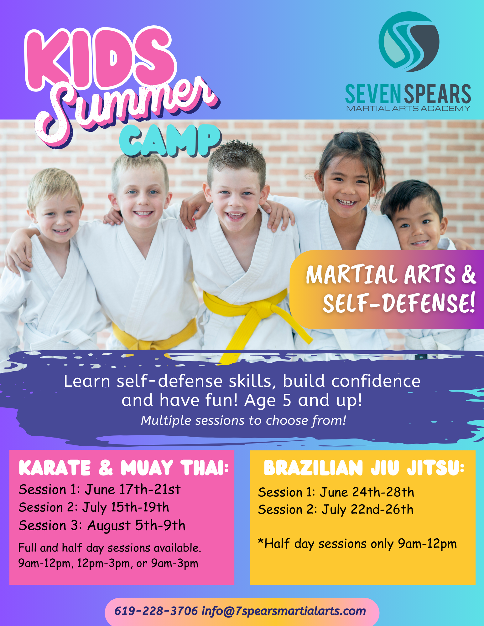 Seven Spears Martial Arts Academy Kids Summer Camp 2024